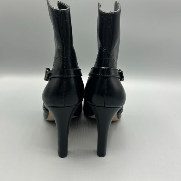 BCBGeneration Black Leather High Ankle Bootie Slip On Womens Size 10M - Picture 6 of 12